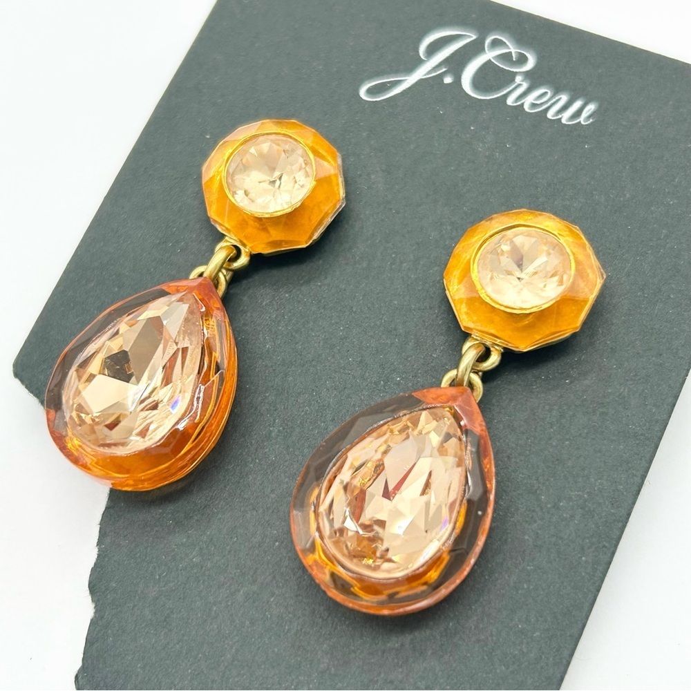 J. Crew Pale Hibiscus Stone Drop Earrings NWT